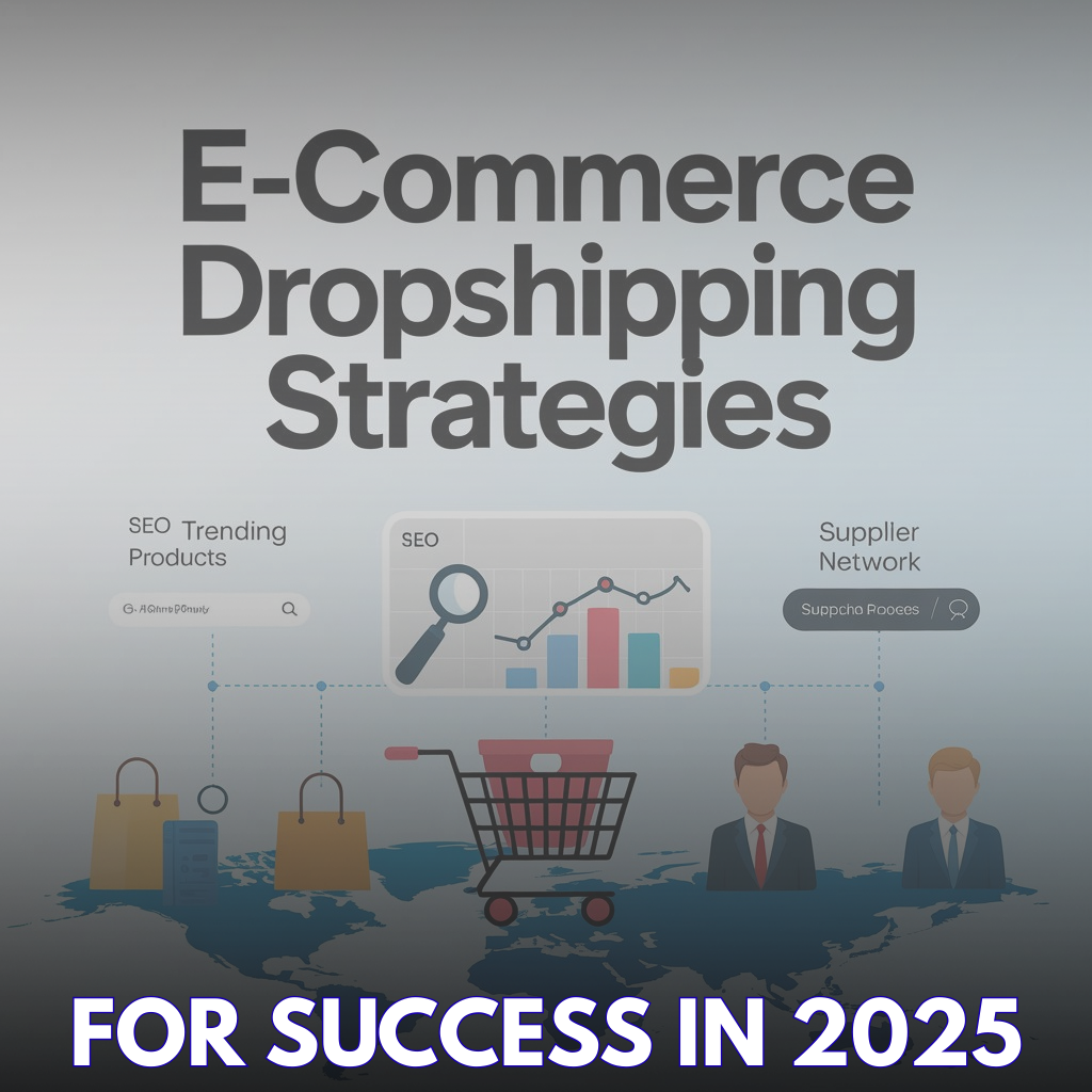 E-commerce Dropshipping strategies 2025 – online business growth illustration