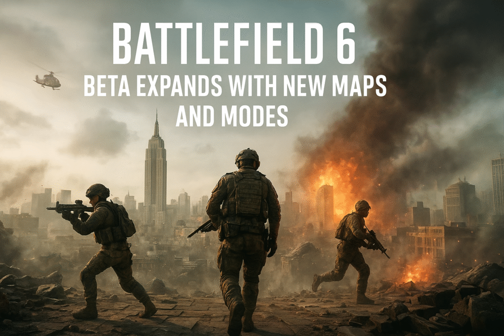 Battlefield 6 beta gameplay showing soldiers, tanks, and helicopters in intense combat on a rocky battleground.